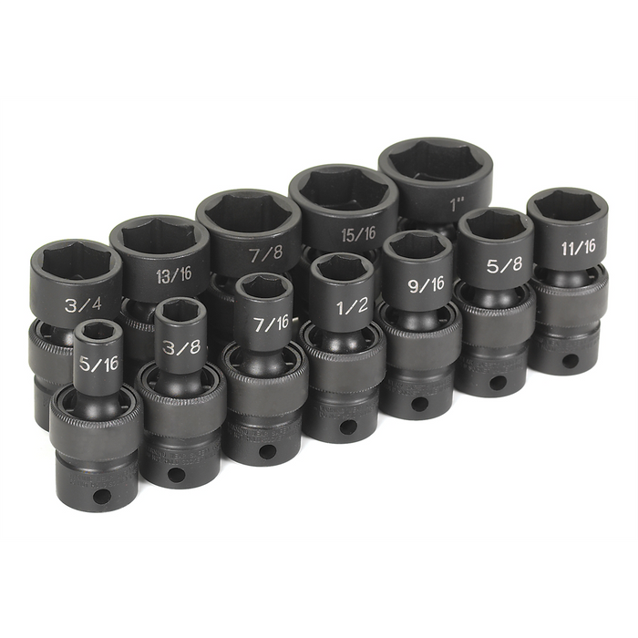 Grey Pneumatic Socket Sets 3/8"" Dr. 12 Pc. 6 Pt. Standard Length
