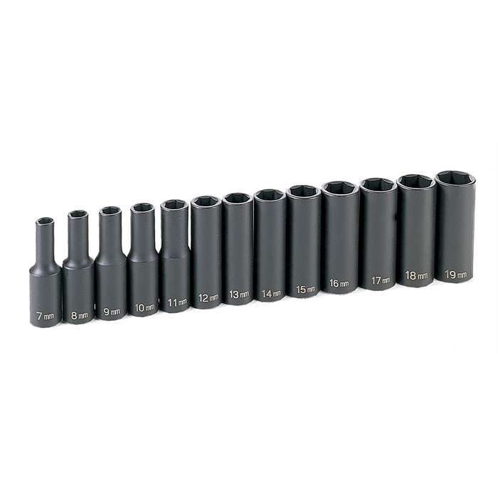 Grey Pneumatic Socket Sets 3/8" Drive 13 Piece Deep Metric Set