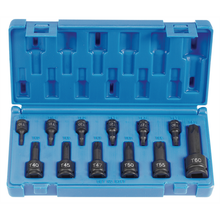 Grey Pneumatic Socket Sets DRIVE 12PC INT STAR IMP DRVR