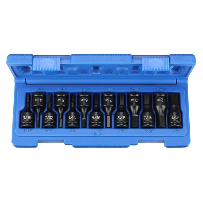 Grey Pneumatic Socket Sets 3/8"" Drive 13 Pc. Combo Hex Driver SAE
