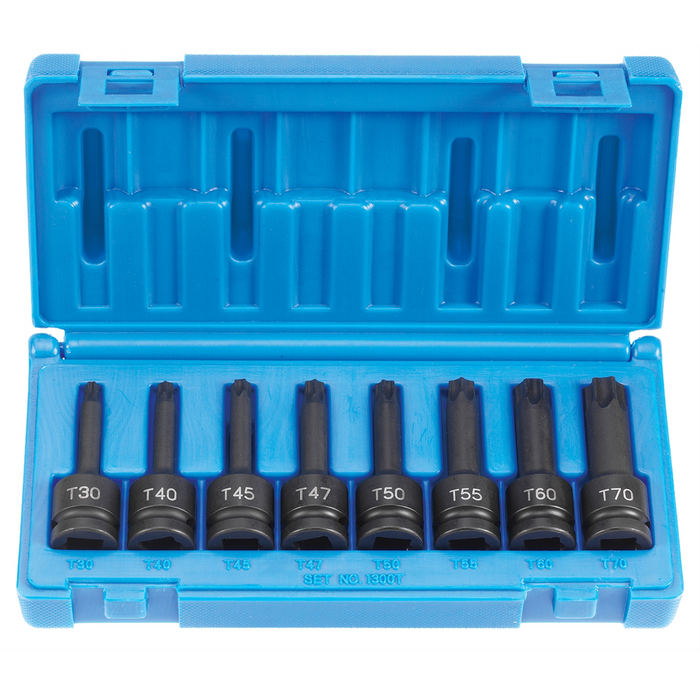 Grey Pneumatic Socket Sets 1/2"" Drive 8 Piece Internal Star Impac