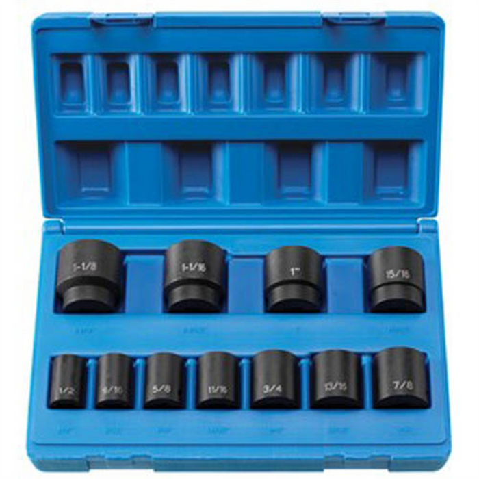Grey Pneumatic Socket Sets 1/2"" Drive 11 Piece Standard Set - 8 P