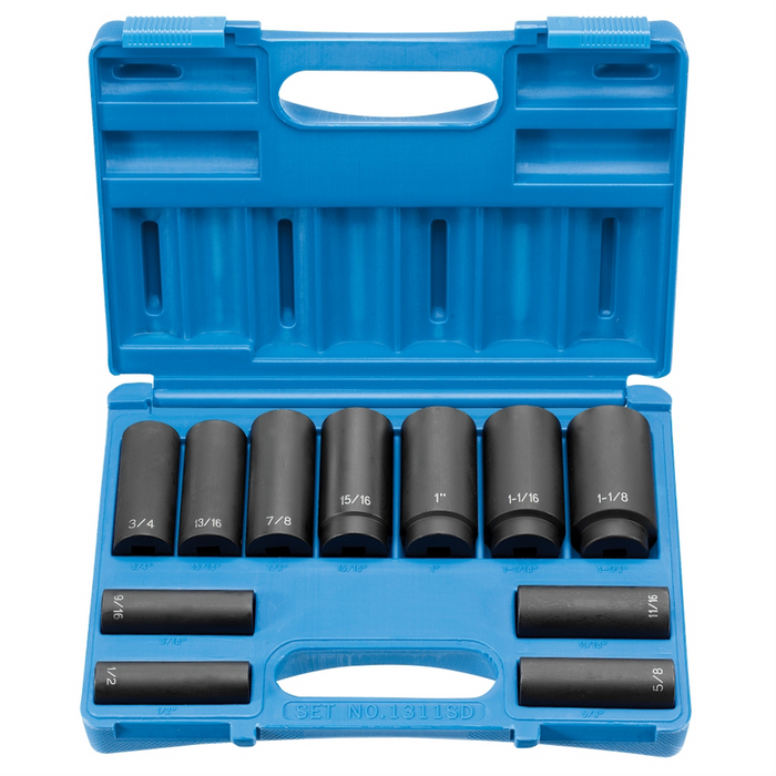 Grey Pneumatic Socket Sets 1/2"DR 11PC DEEP