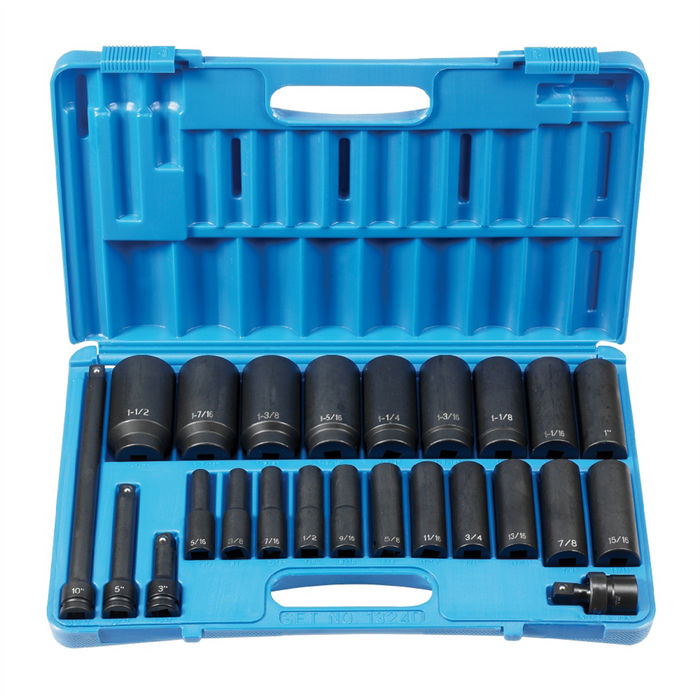 Grey Pneumatic Socket Sets 1/2"DR 24PC DP SET