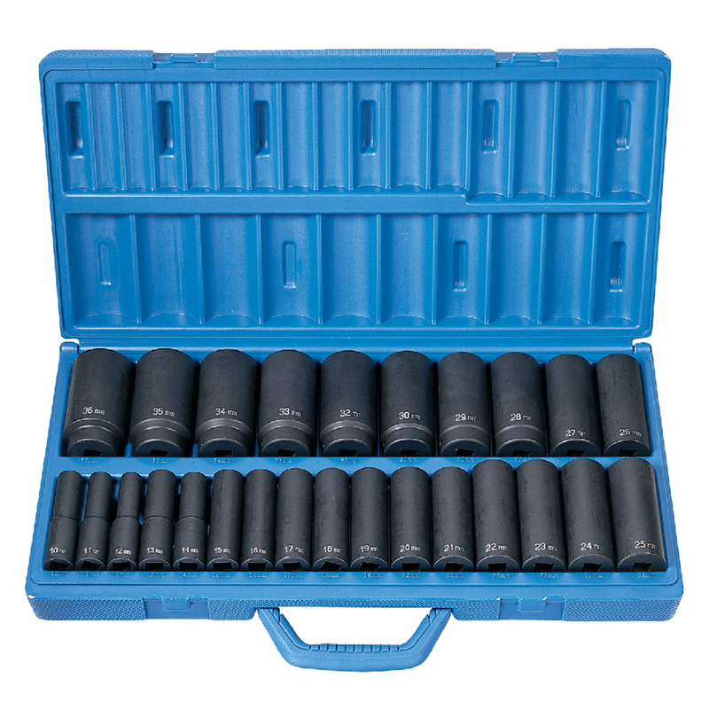 1/2"" Drive 26 Pc. Deep Length Metric M
