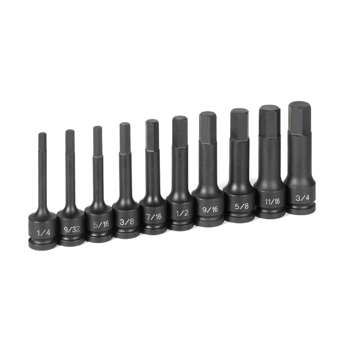 Grey Pneumatic Socket Sets 1/2" DR 4" LENGTH FRAC HEX DRIVER SET