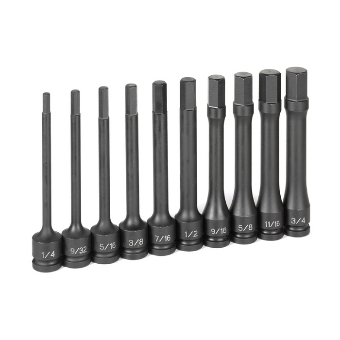 Grey Pneumatic Socket Sets 1/2" Drive 10 Pc. 6"