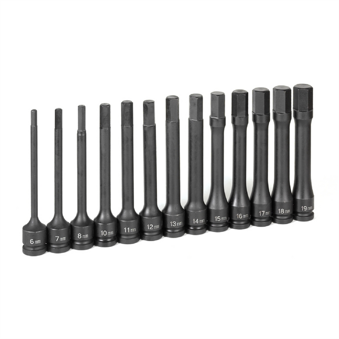 Grey Pneumatic Socket Sets 1/2" Drive 13 Pc. 6"