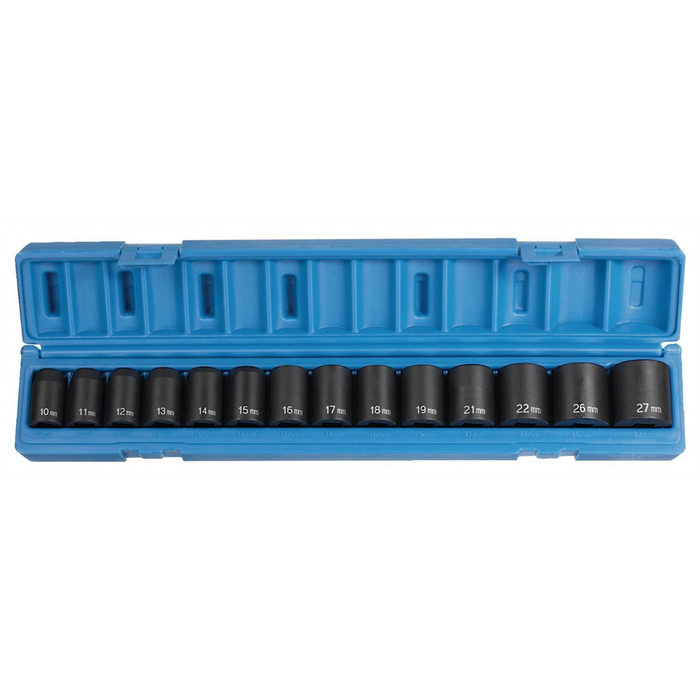 Grey Pneumatic Socket Sets 1/2"" Drive 14 Piece Standard Metric Se