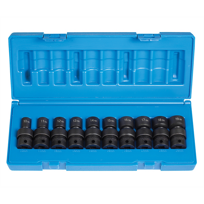 Grey Pneumatic Socket Sets 3/8"" Dr. 10 Pc. 12 Point Std.Length Me