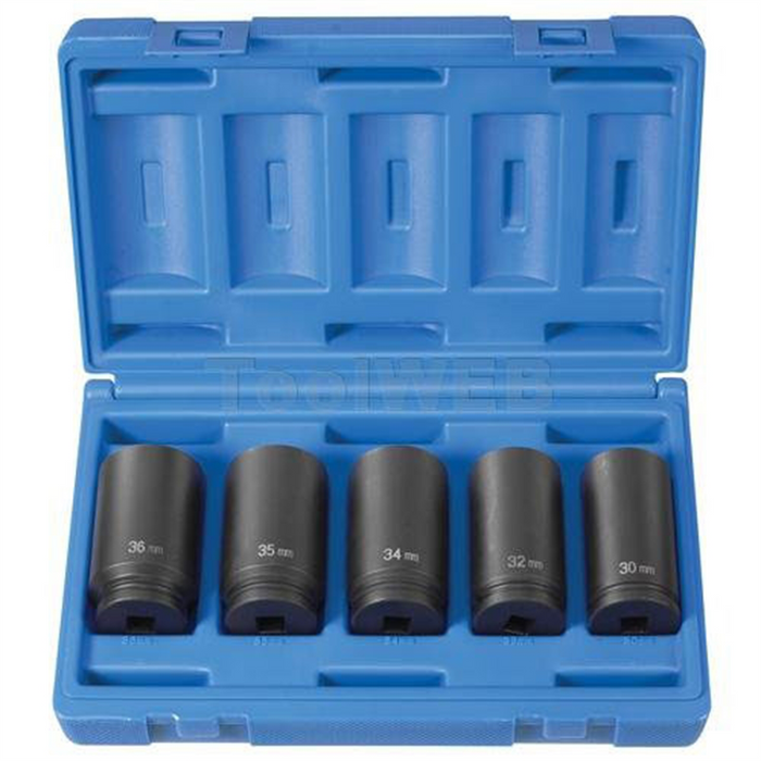 Grey Pneumatic Socket Sets 1/2" DR 5 PC SPINDLE NUT SET