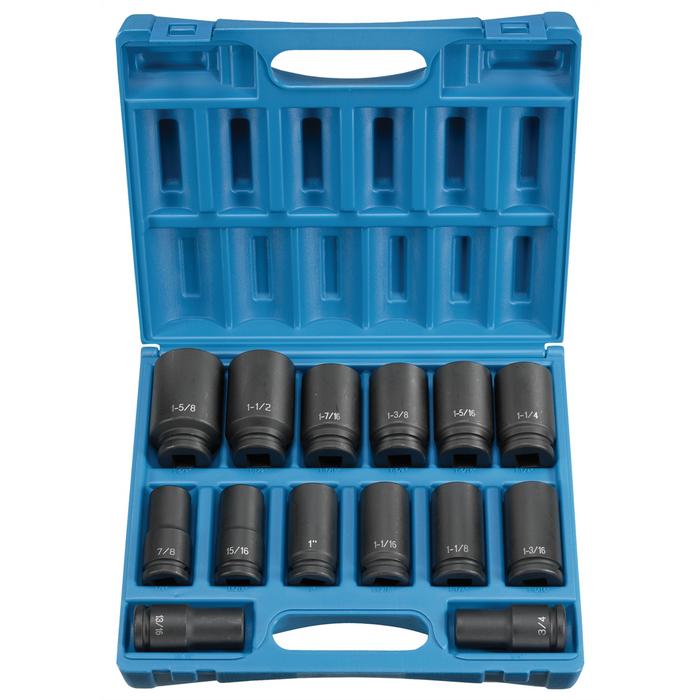 Grey Pneumatic Socket Sets 3/4" Drive 14 Piece Deep Set
