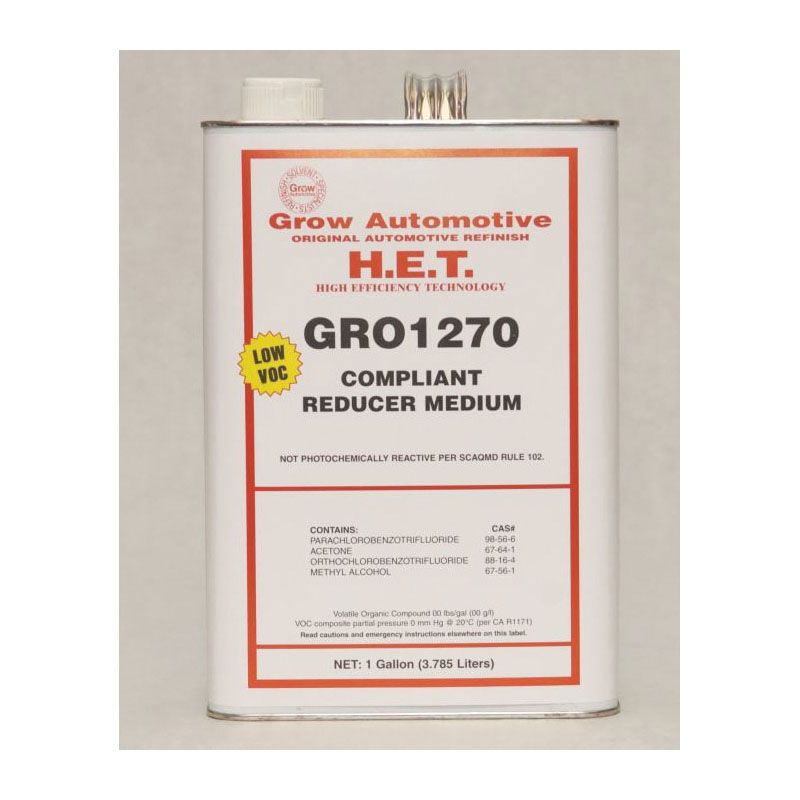 Grow Automotive 1270-01 Urethane Reducer, 1 gal, Low VOC VOC, Medium Speed/Temperature