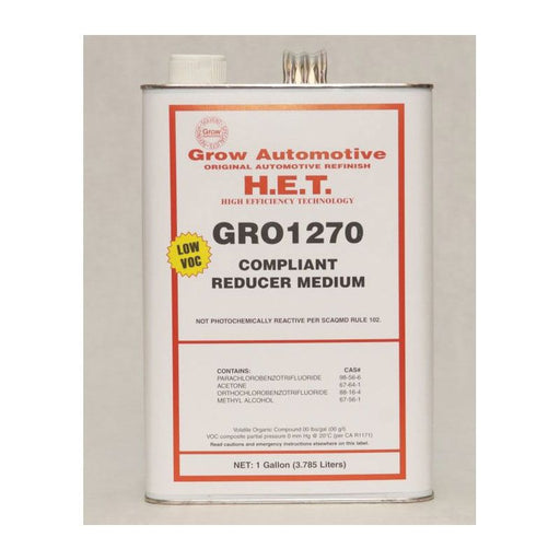 Grow Automotive 1270-01 Urethane Reducer, 1 gal, Low VOC VOC, Medium Speed/Temperature