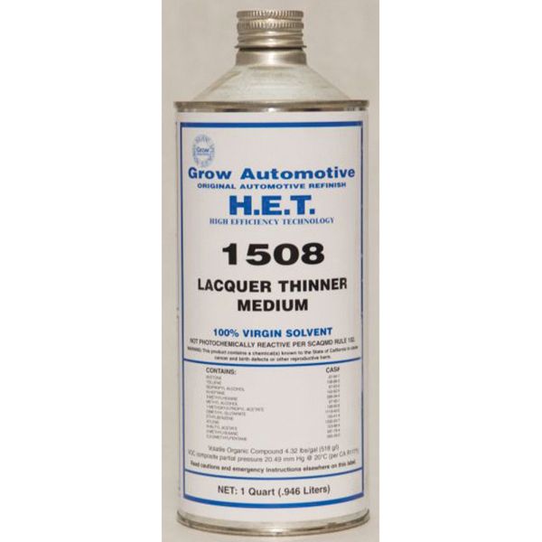 Grow Automotive 1508-04 Medium Lacquer Thinner, 1 qt, Liquid
