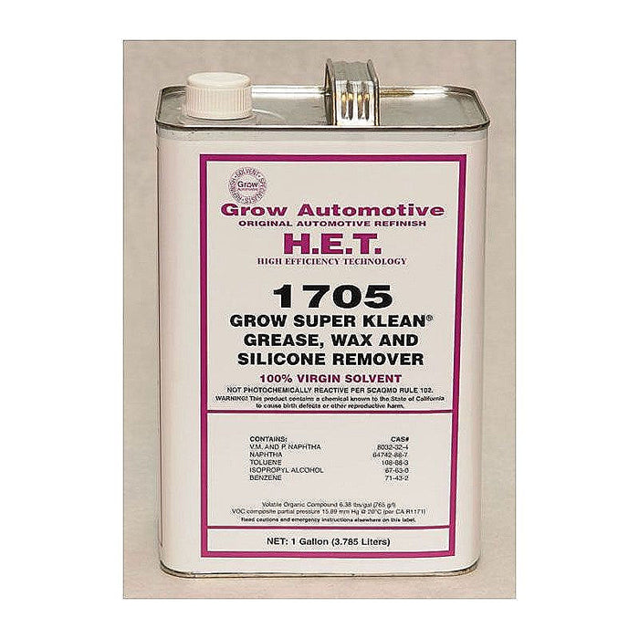 Grow Automotive 1705-01 Grease Wax And Silicone Remover, 1 Gal, 1 Voc