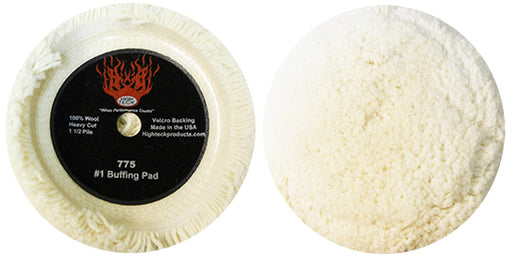 High Teck Products High Teck 775 Buffing Pad, 7.5 in Dia x 1.5 in in THK, 100% Wool, Hook and Loop — view 2