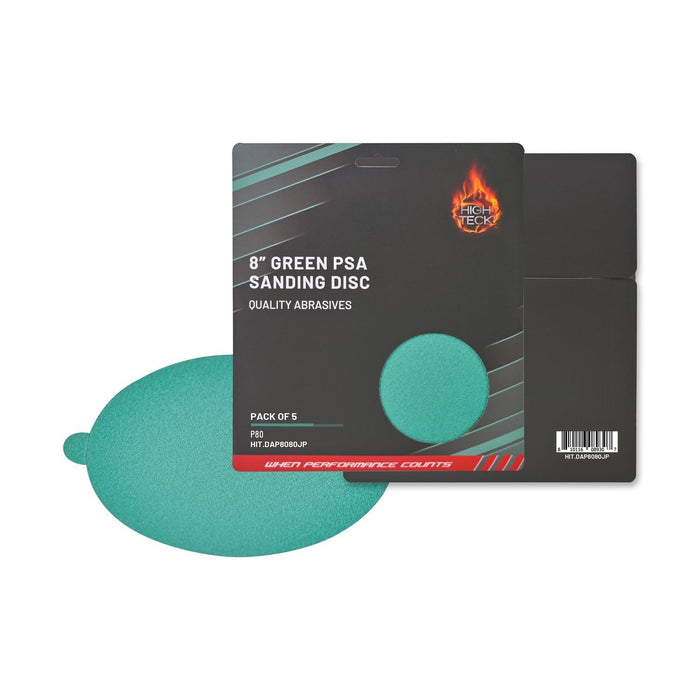 High Teck (5 pcs pack) 8" GREEN PSA Sanding Disc 80 Grit