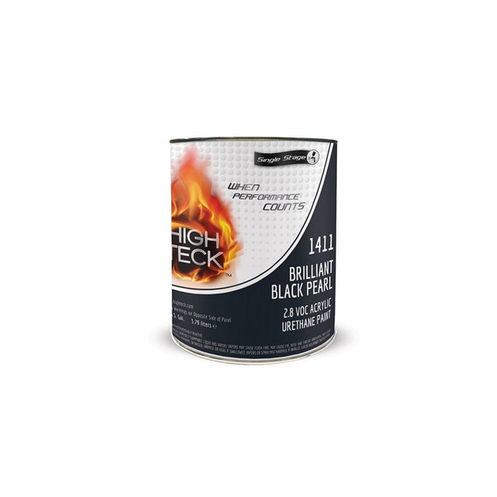 High Teck 1411-1 1-gal Brilliant Black Pearl Acrylic Urethane Paint - high-solids, fast-dry topcoat