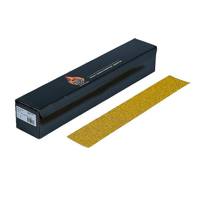 High Teck™ 165120 Premium File Board Paper, 16.5 in L x 2.75 in W, P120 Grit, Aluminum Oxide, Gold, PSA, Dry