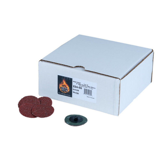 High Teck 224-50 R-Style 2 in Disc 24 Grit Aluminum Oxide Polymer Backing