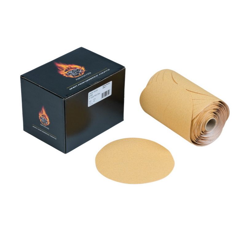 6100 Premium Disc Roll, 6 in Dia, P100 Grit, Aluminum Oxide, Gold, PSA Attachment