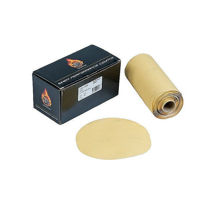 High Teck™ 6320 Premium Disc Roll, 6 in Dia, P320 Grit, Aluminum Oxide, Gold, PSA Attachment