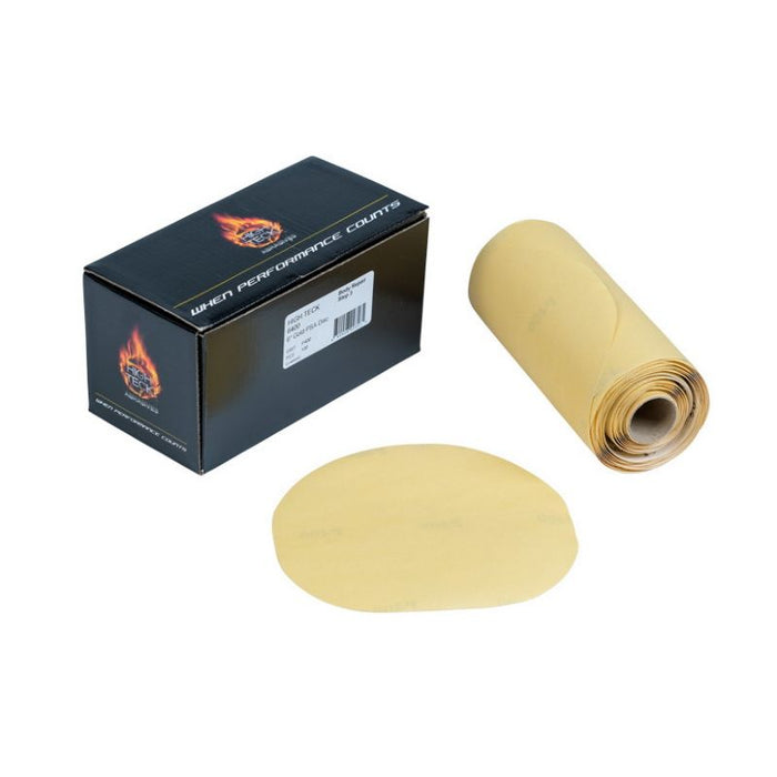 High Teck 6400 Premium Disc Roll, 6 in Dia, P400 Grit, Aluminum Oxide, Gold, PSA Attachment