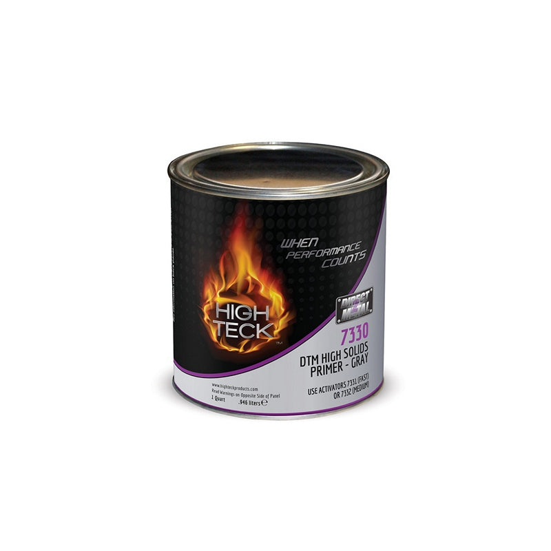 High Teck 7330-4 2K High Solids Urethane Primer, 1 qt, Gray, 3.43 lb/gal VOC, 4:1