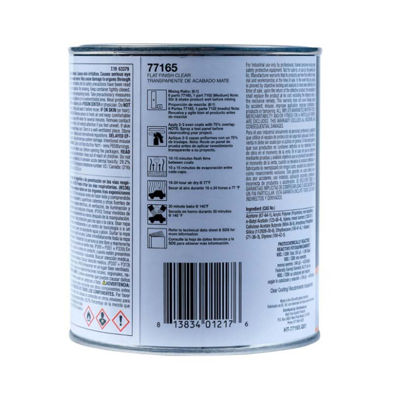 High Teck Products High Teck 77165-4 Urethane Clearcoat, 1 qt, Clear, Liquid, 4.4 lb/gal VOC, 6:1 Mi — view 3