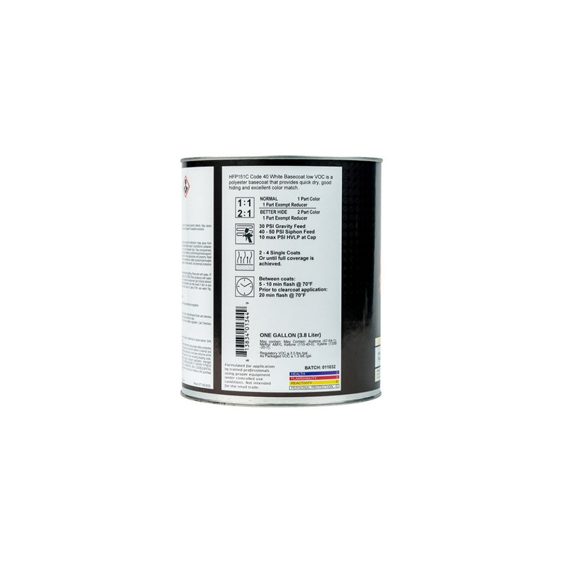 High Teck Products High Teck HFP151C-1 Series HFP Low VOC Urethane Basecoat, 1 gal, White, 6.8 lb/ga — view 3