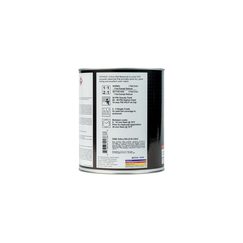 High Teck Products High Teck HFP450C-1 Series HFP Low VOC Urethane Basecoat, 1 gal, Victory Red, 6.8 — view 2