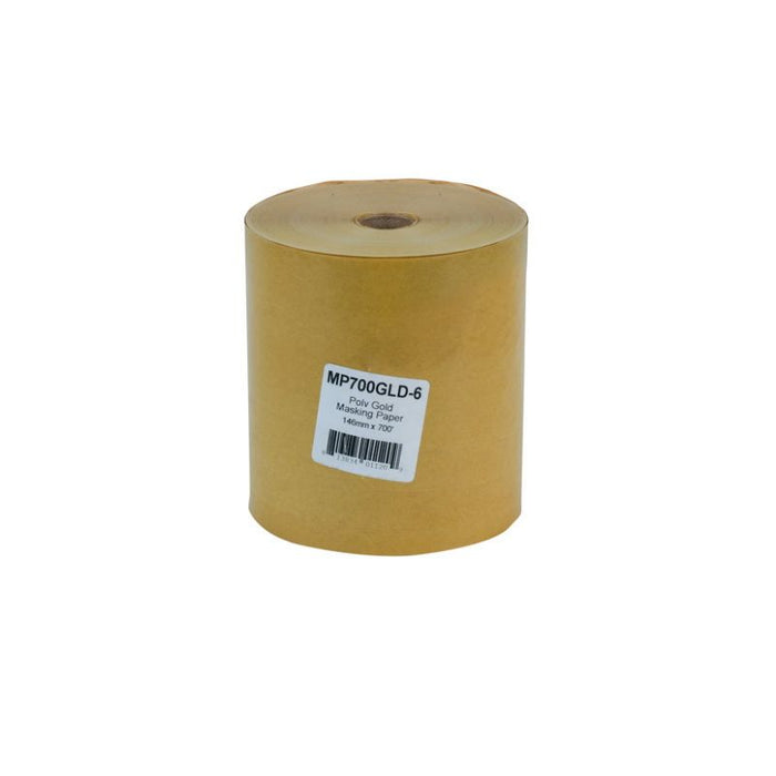 High Teck Products High Teck MP780GLD-6 Masking Paper, 6 in W x 180 ft L, Polycoated Paper, Gold, 30