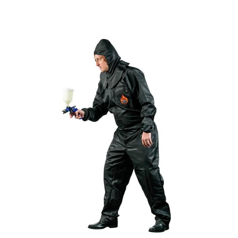 Paint Suit PS110B Large Black with 2-Way Zipper