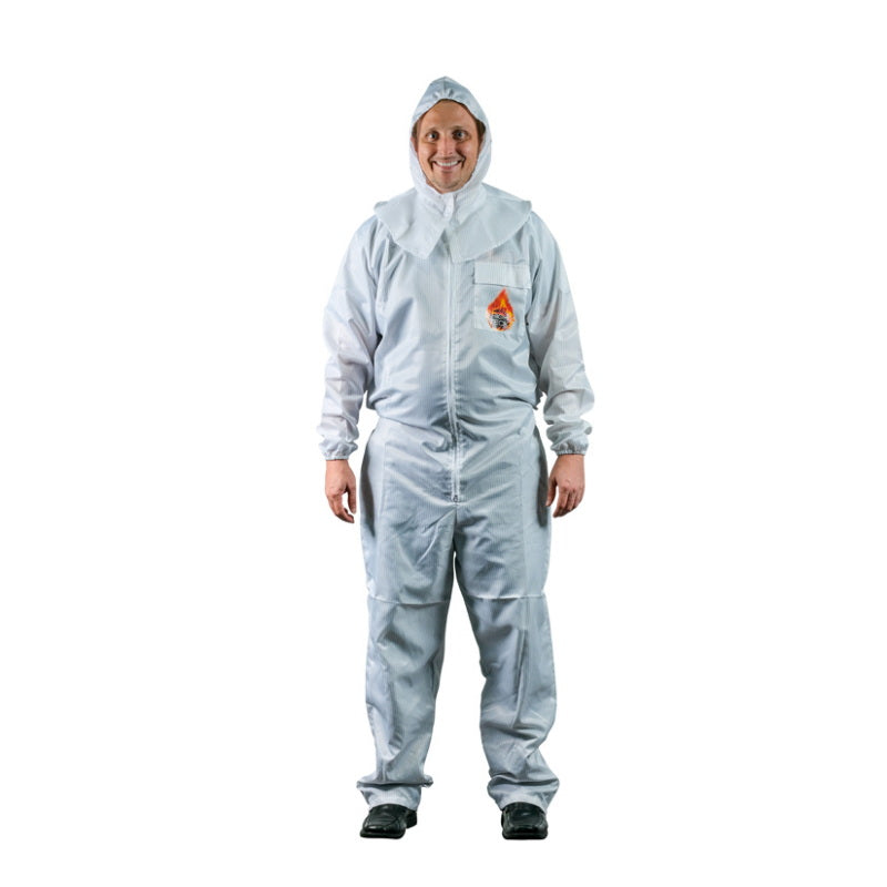 High Teck Products High Teck PS205W Premium Paint Suit, Medium, White, 2-Way Zipper — view 3