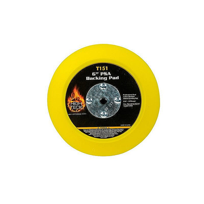 High Teck™ T151 Backing Pad, 6 in Dia, 10000 rpm, Medium Density, PSA, Polyurethane Foam