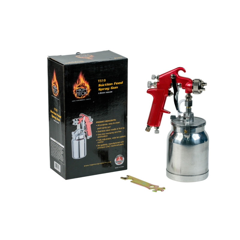 High Teck Products High Teck T510 Suction Feed Spray Gun, 1.8 mm Nozzle, Stainless Steel, Ergonomic