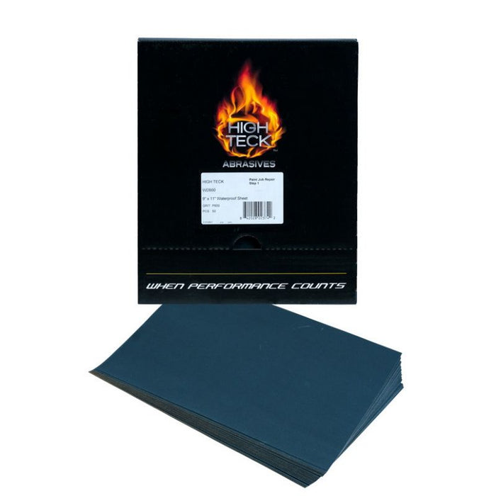 High Teck WD600 Premium Waterproof Sheet, 9 in W x 11 in L, 600 Grit, Resin Backing, Wet — view 3
