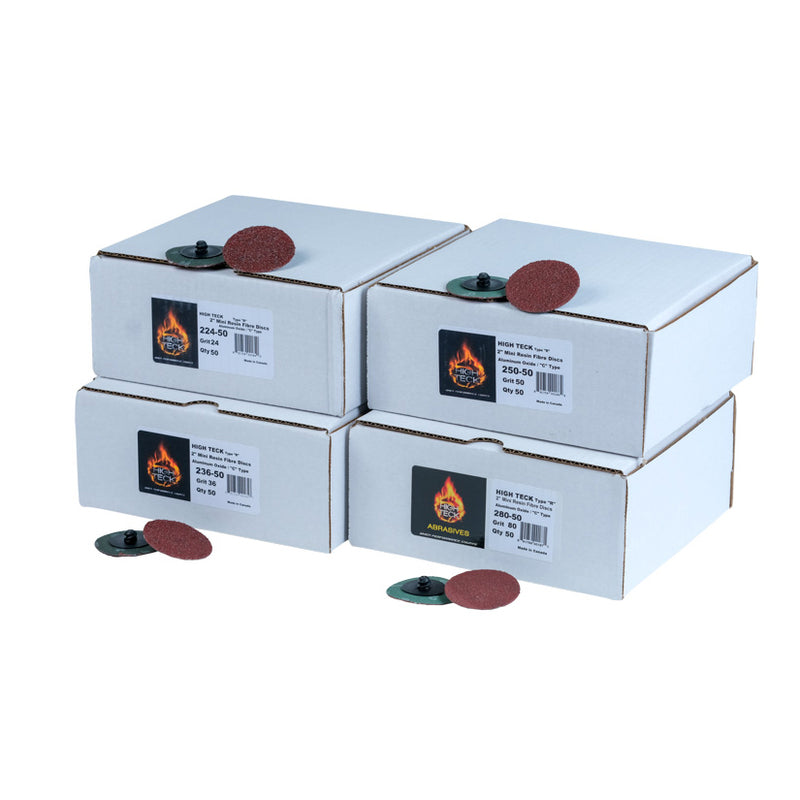 High Teck Products High Teck 280-50 R-Style Disc, 2 in Dia, 80 Grit, Aluminum Oxide, Polymer Backing