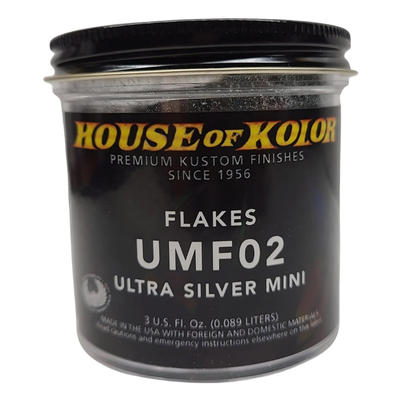 OF KOLOR UMF02-B01 UMF Series Dry Flake, 3 oz Can, Ultra Silver, 1/500th Square