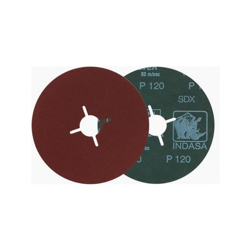 Indasa USA, Inc 1000-24 Rhynofibre A Silver Resin Grinding Disc, 5 in Dia, P24 Grit, Plain