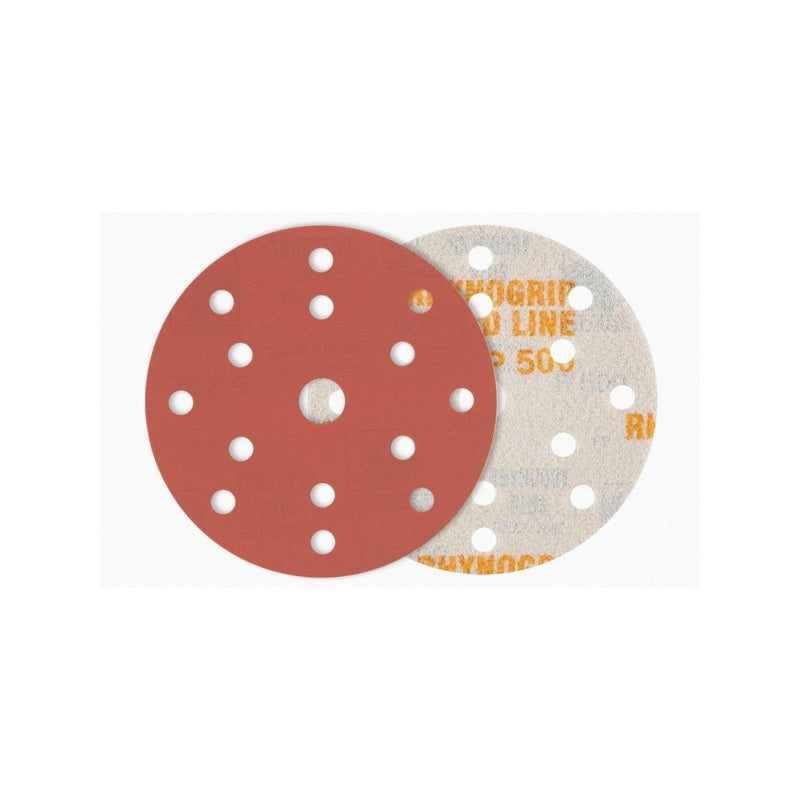 Indasa USA, Inc Medallion 620-1500 Rhynogrip Red Line XL Abrasive Solid Disc, 6 in Dia, 1500 Grit