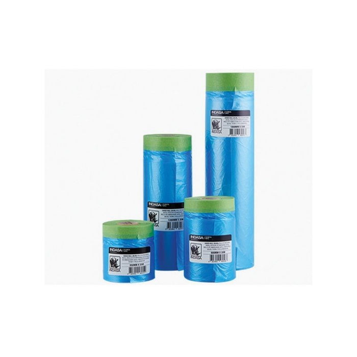 Indasa USA, Inc 449585 Masking Film, 14 in W x 27 yd, 0.13 mil THK, Blue, Polyethylene