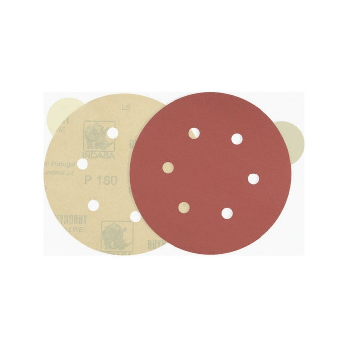 Indasa USA, Inc Medallion 600-120 Rhynostick Red Line XL Abrasive Solid Disc, 6 in Dia, 120 Grit