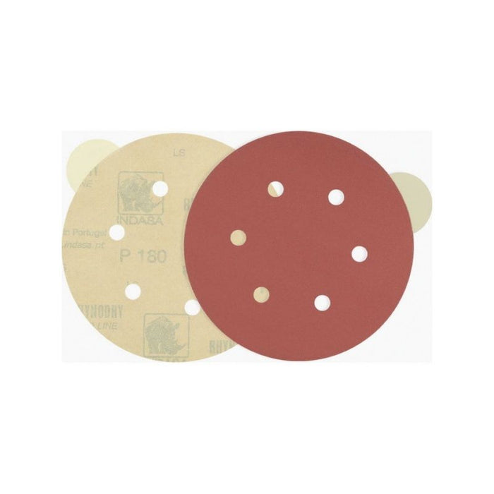 Indasa USA, Inc Medallion 500-320 Rhynostick Red Line XL Abrasive Solid Disc, 5 in Dia, 320 Grit