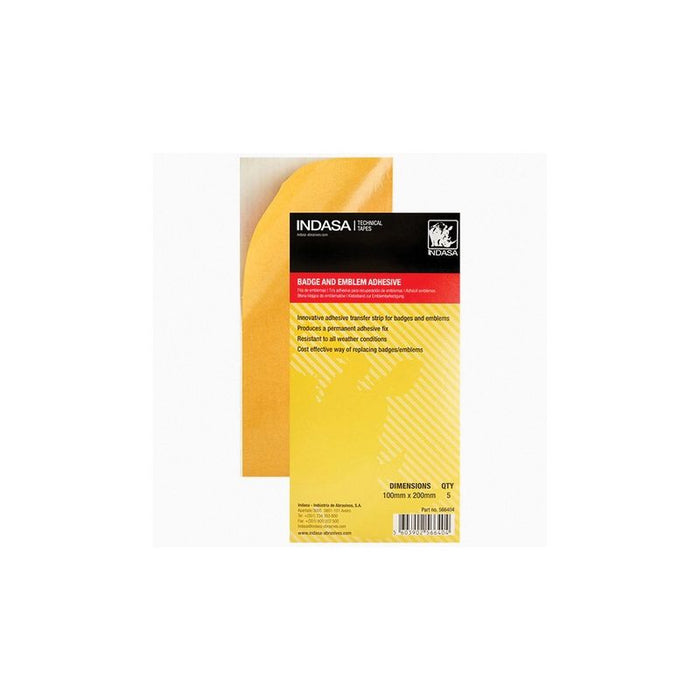 Indasa USA, Inc 566404 Badge and Emblem Adhesive Tape, 200 mm L x 100 mm W, 0.05 mm THK, Transparent — view 2