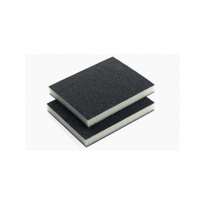 INDASA 595107 5 x 4 in Yellow Rhyno Double-Sided Sponge Pad, Fine Grade, Aluminum Oxide