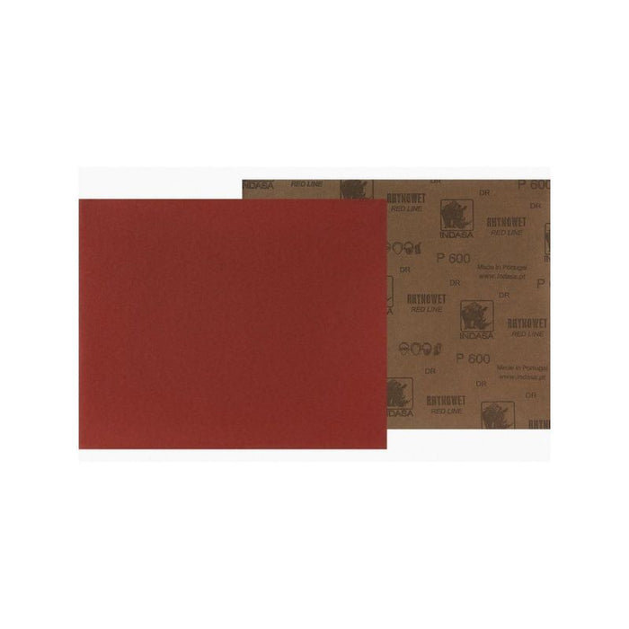 Indasa USA, Inc Medallion 6-600 Rhynowet Red Line XL Full Sanding Sheet, 11 in L x 9 in W, 600 Grit