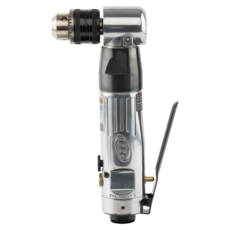 3/8" Keyed Chuck, Right Angle Reversible Air Drill, 1800 RPM, 0.33 HP