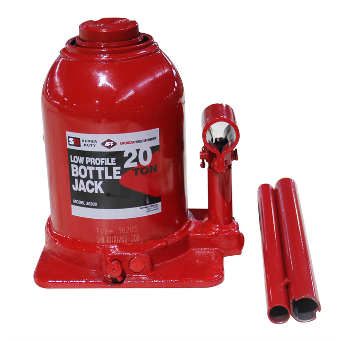 American Forge & Foundry - Bottle Jack - 20 Ton Capacity - Low Profile - Manual - SUPER DUTY